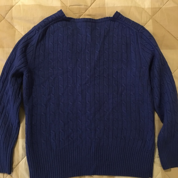J. Crew Factory Blue Wool and Cashmere Blend Cardigan Sweater Size M - Picture 3 of 7